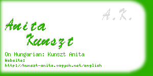 anita kunszt business card